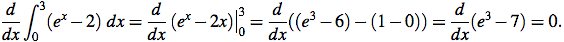 Derivative of integral, constant limits